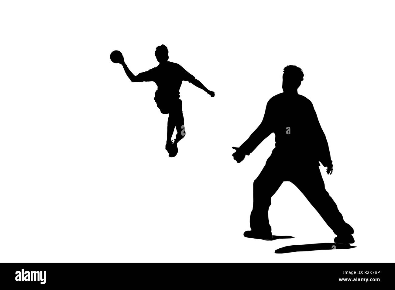 Handball match Black and White Stock Photos & Images - Alamy