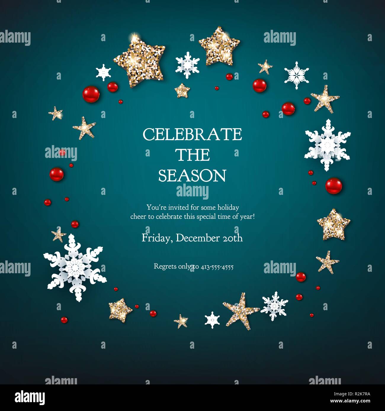 Fairy festive wreath Stock Vector