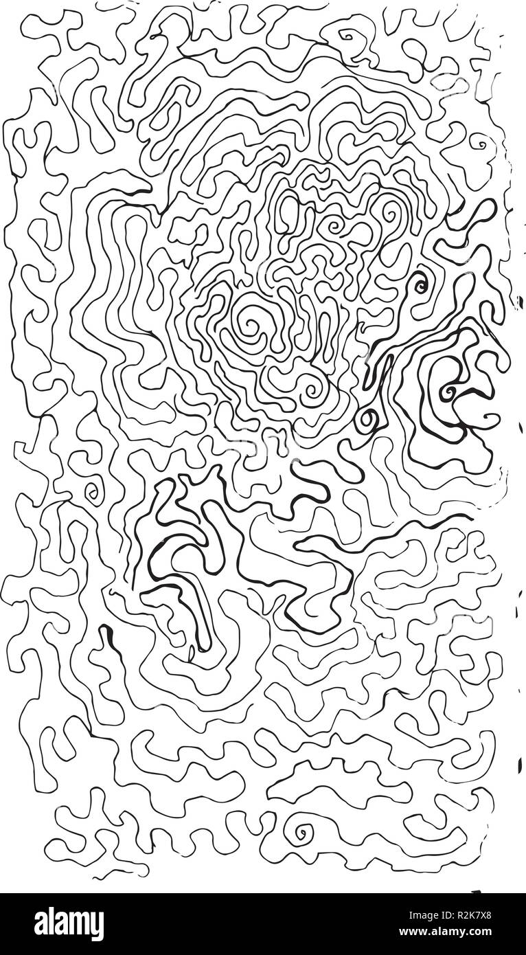 Black white illustration with abstract psychedelic background Stock ...