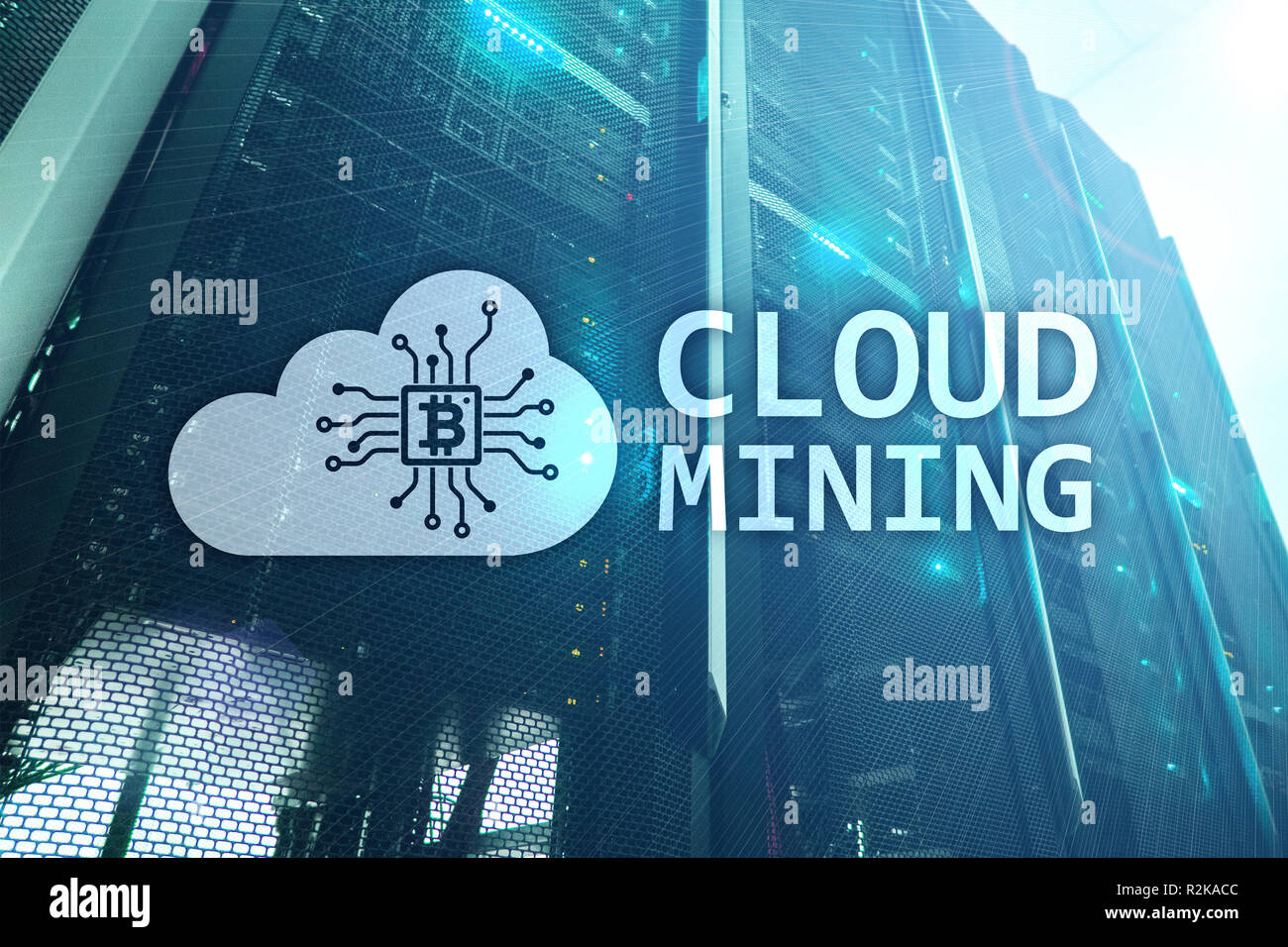 Cloud Computing Data Or Cryptocurrency Bitcoin Ethereum Mining - 