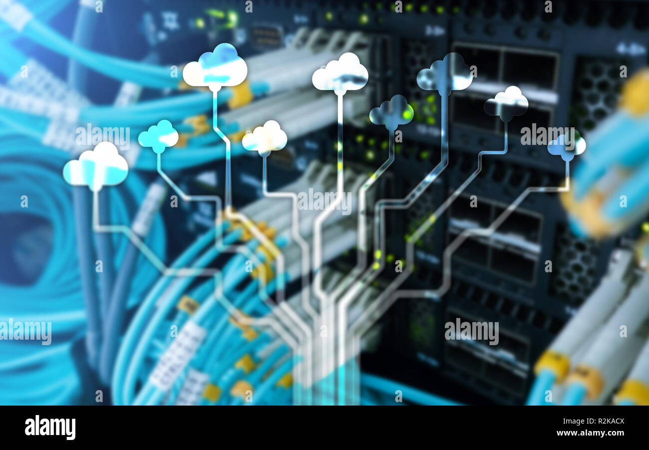 CLoud server and computing, data storage and processing. Internet and ...