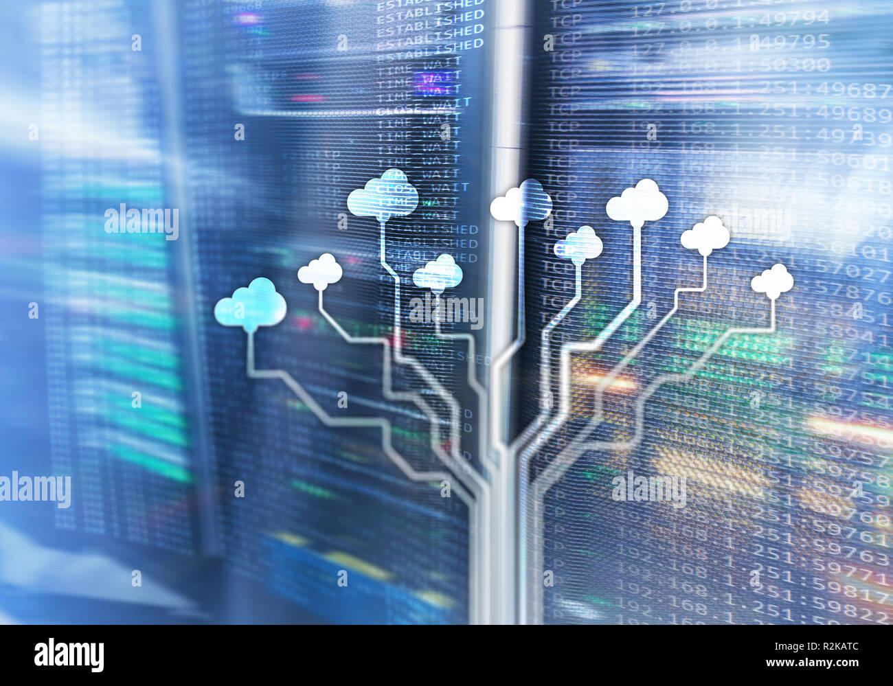 CLoud server and computing, data storage and processing. Internet and ...
