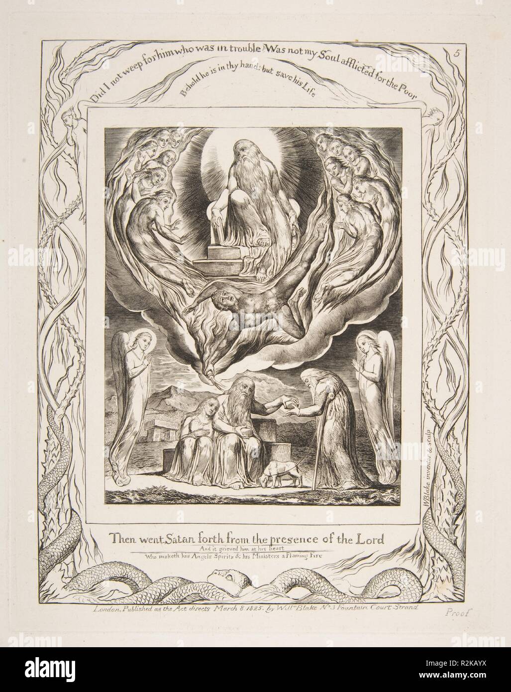 Satan Going Forth Fron The Presence Of The Lord From Illustrations Of The Book Of Job Artist William Blake British London 1757 17 London Dimensions Plate 8 7 16 X 6 5 8 In 21 4