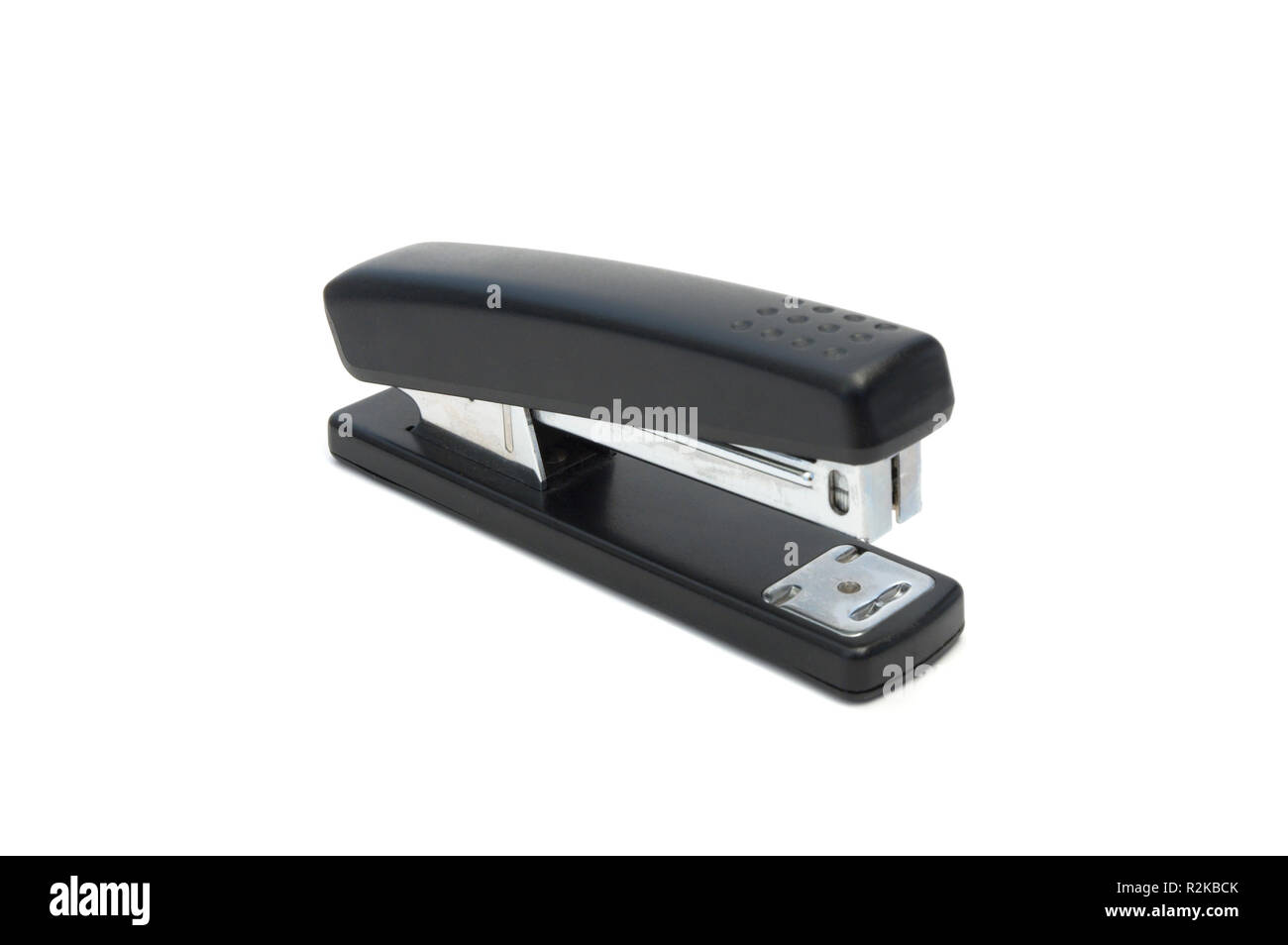 black stapler on white Stock Photo