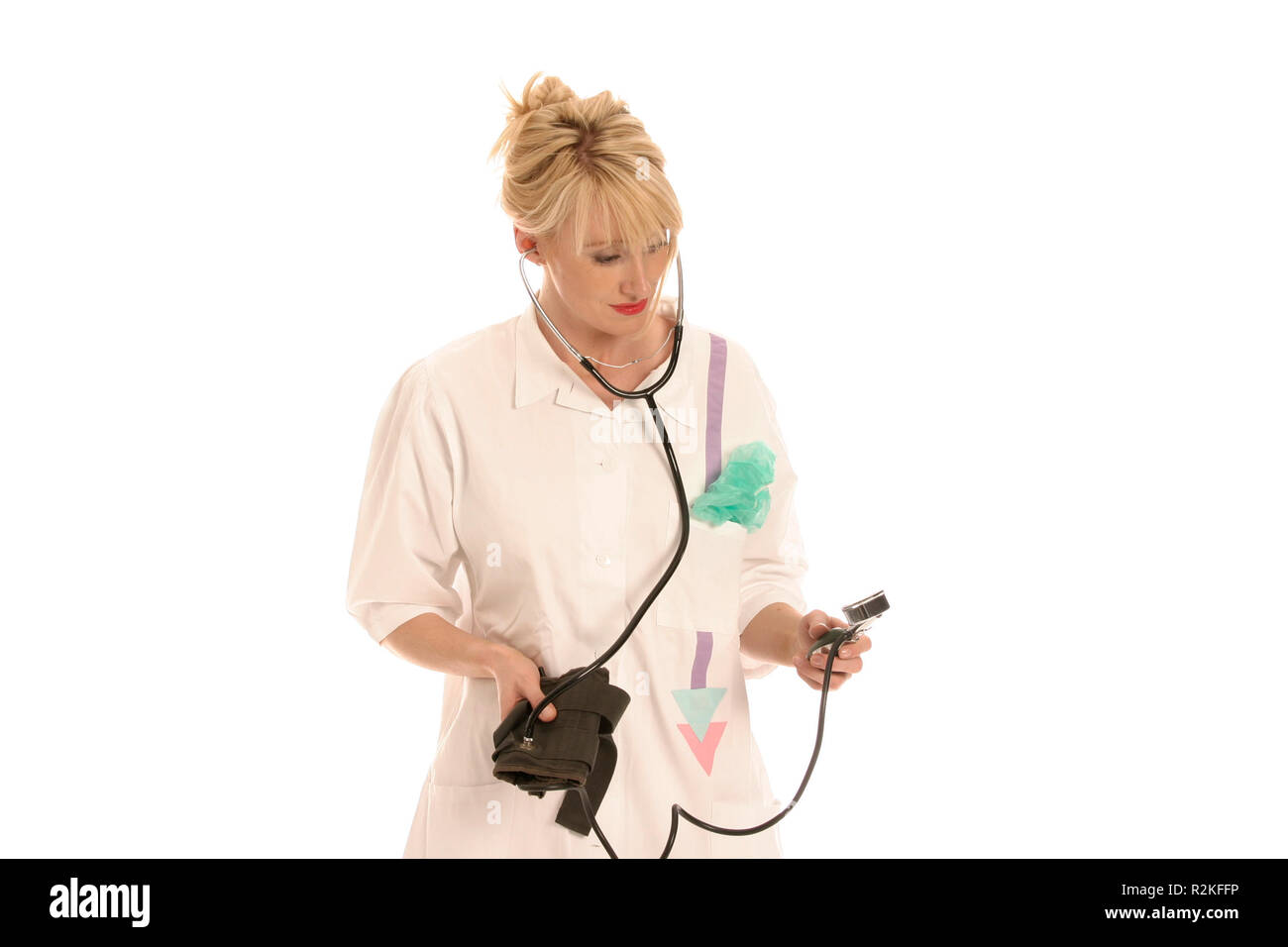 Friendly nurse checking blood hi-res stock photography and images - Alamy