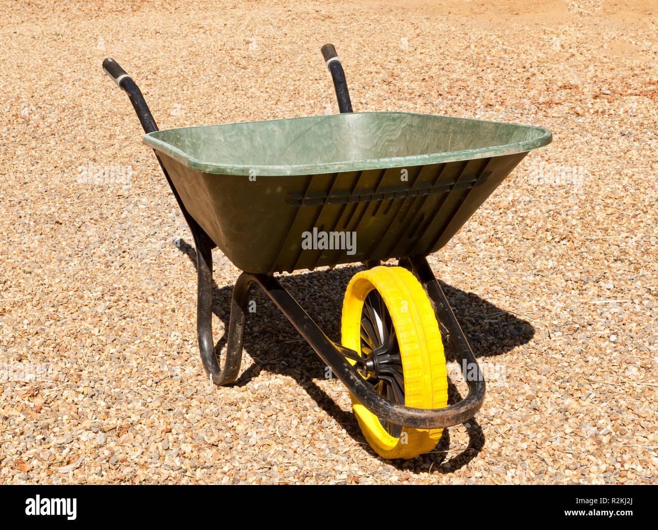 A wheelbarrow with a solid wheel Stock Photo