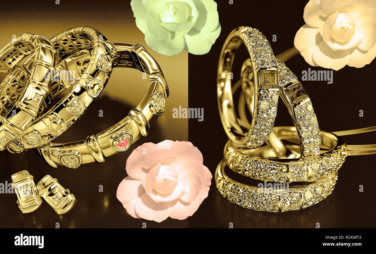 jewelry design rings Stock Photo