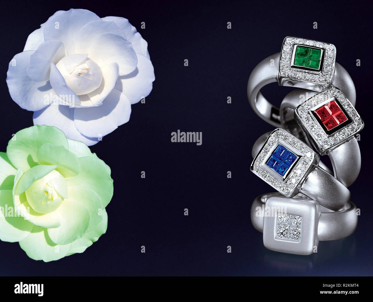 jewelry design - rings - silver jewelry Stock Photo
