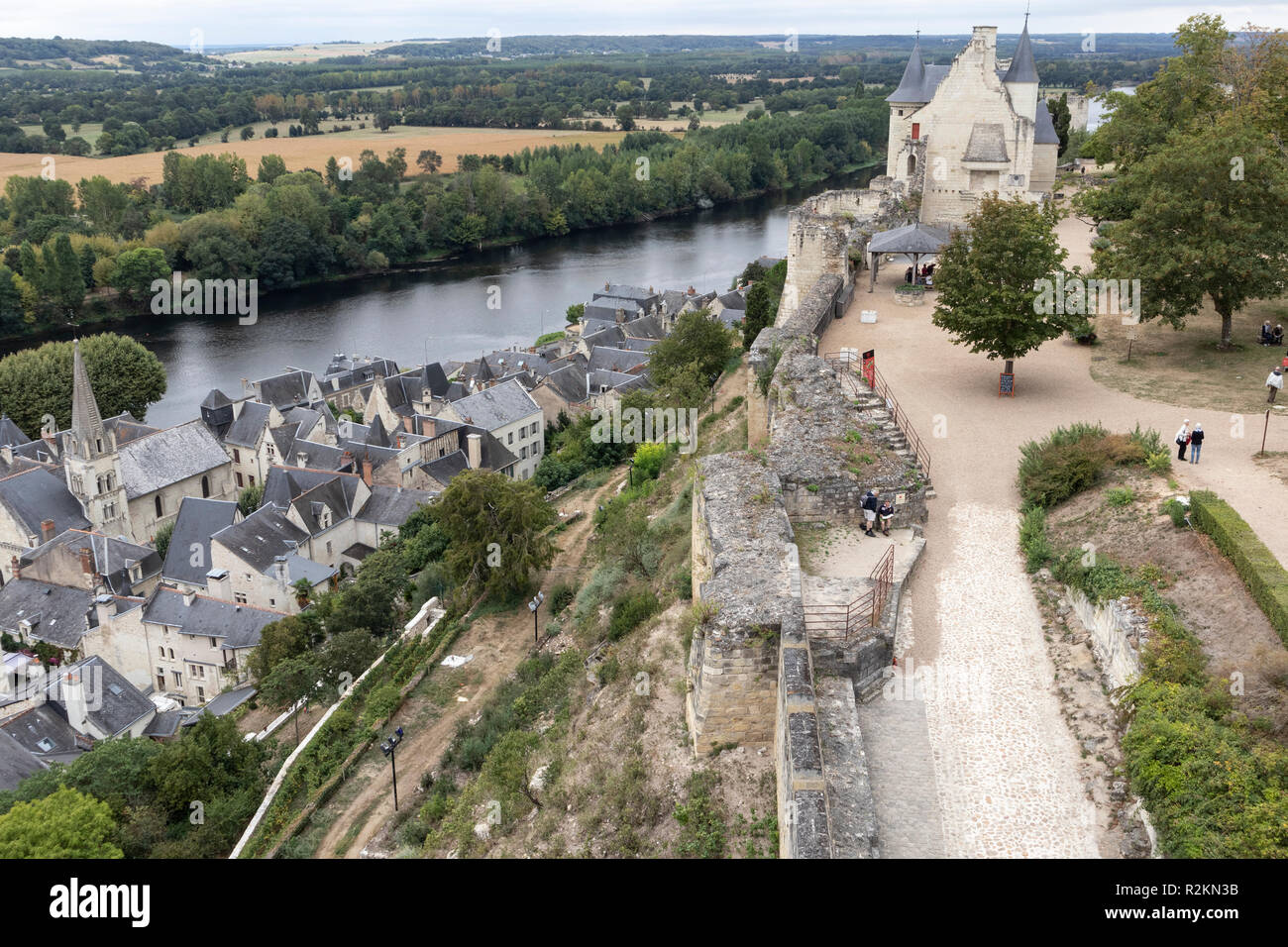 A view of Chinon in the Loire Valley, taken from the Castle forteresse royale. Stock Photo