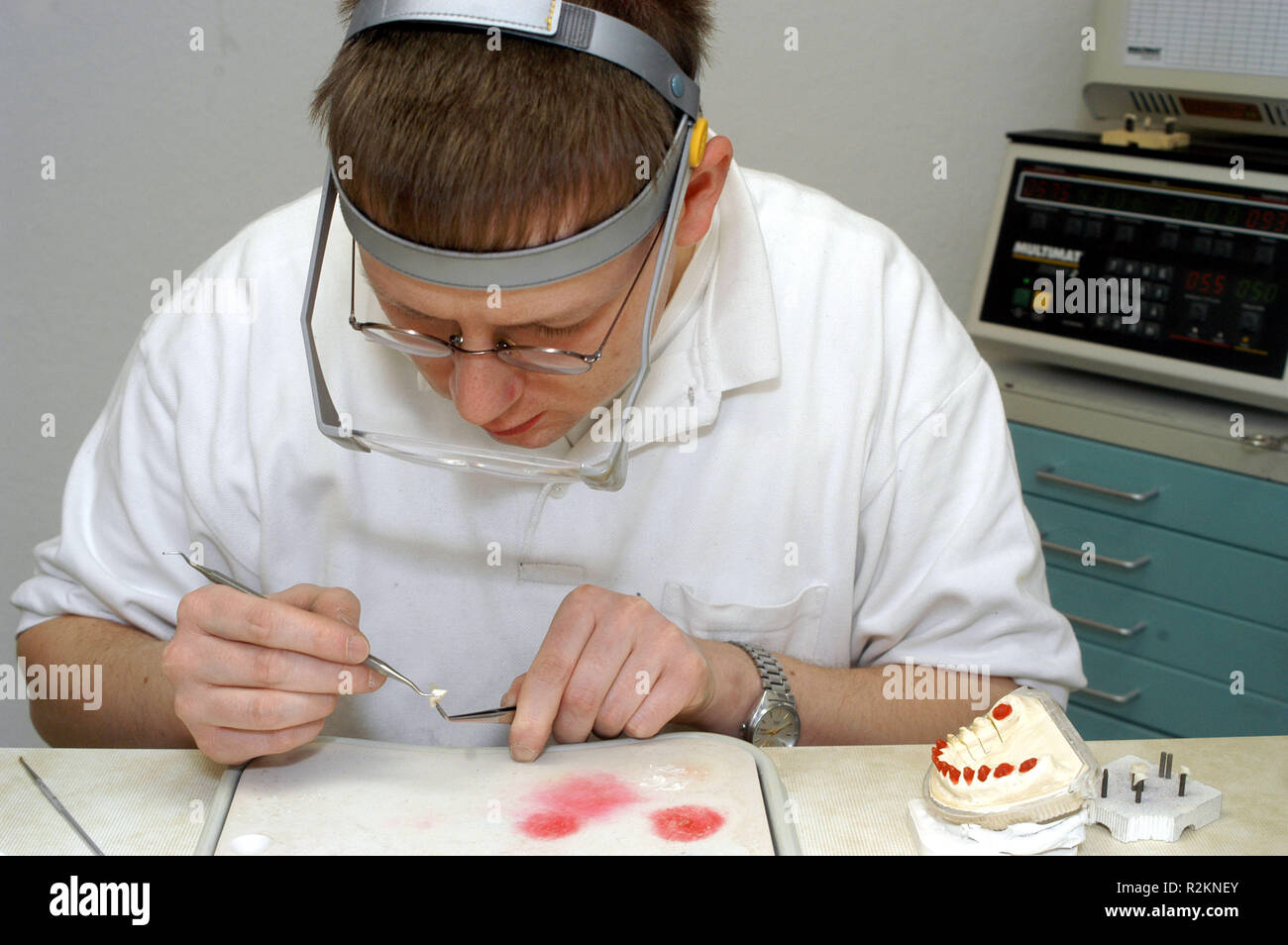 production of a denture Stock Photo Alamy