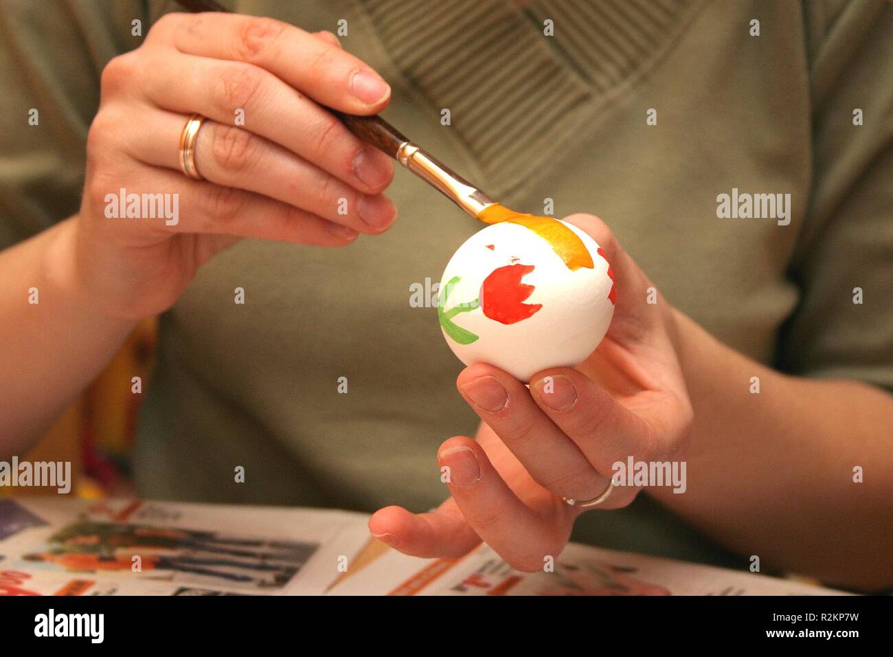 painted easter eggs Stock Photo