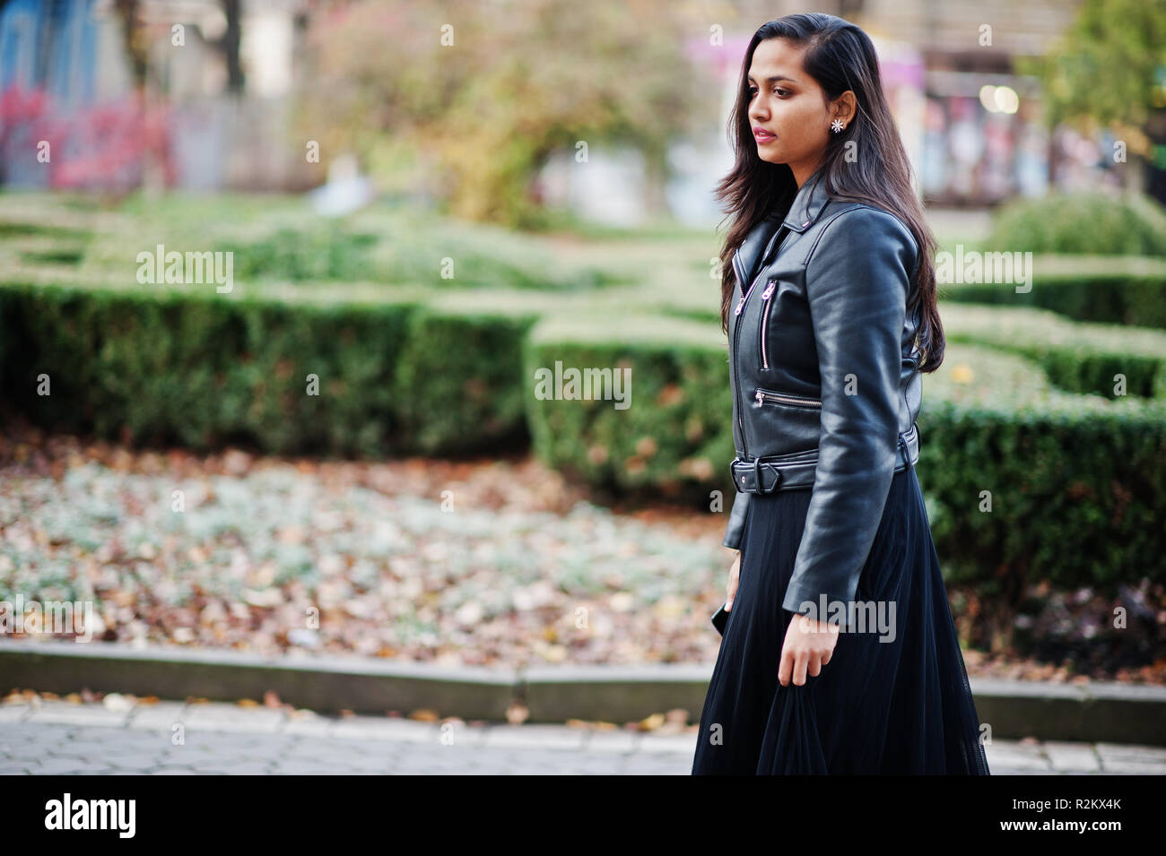 Saree with deals leather jacket