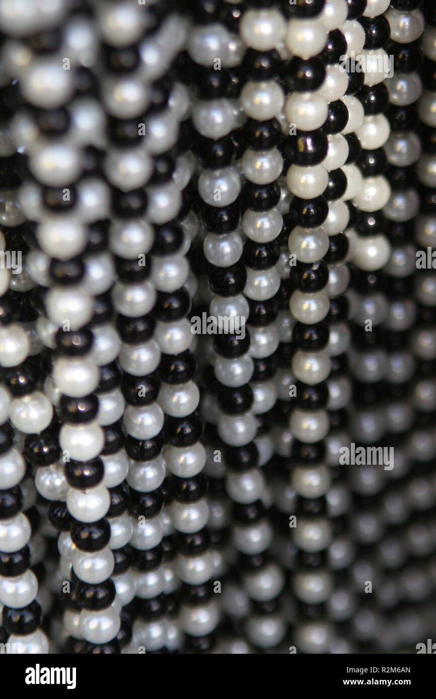 pearl necklaces,black,white Stock Photo
