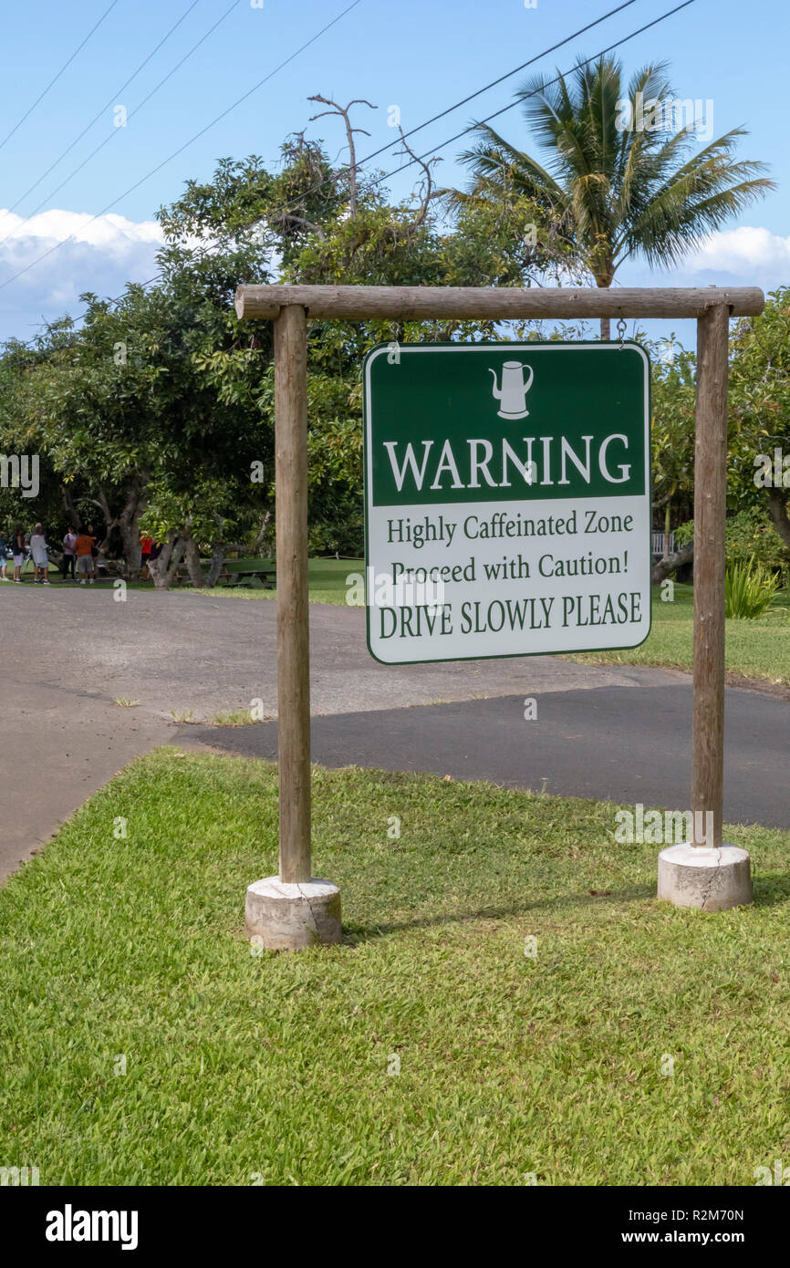 Kealakekua, Hawaii A sign at the entrance to Greenwell Farms, a major