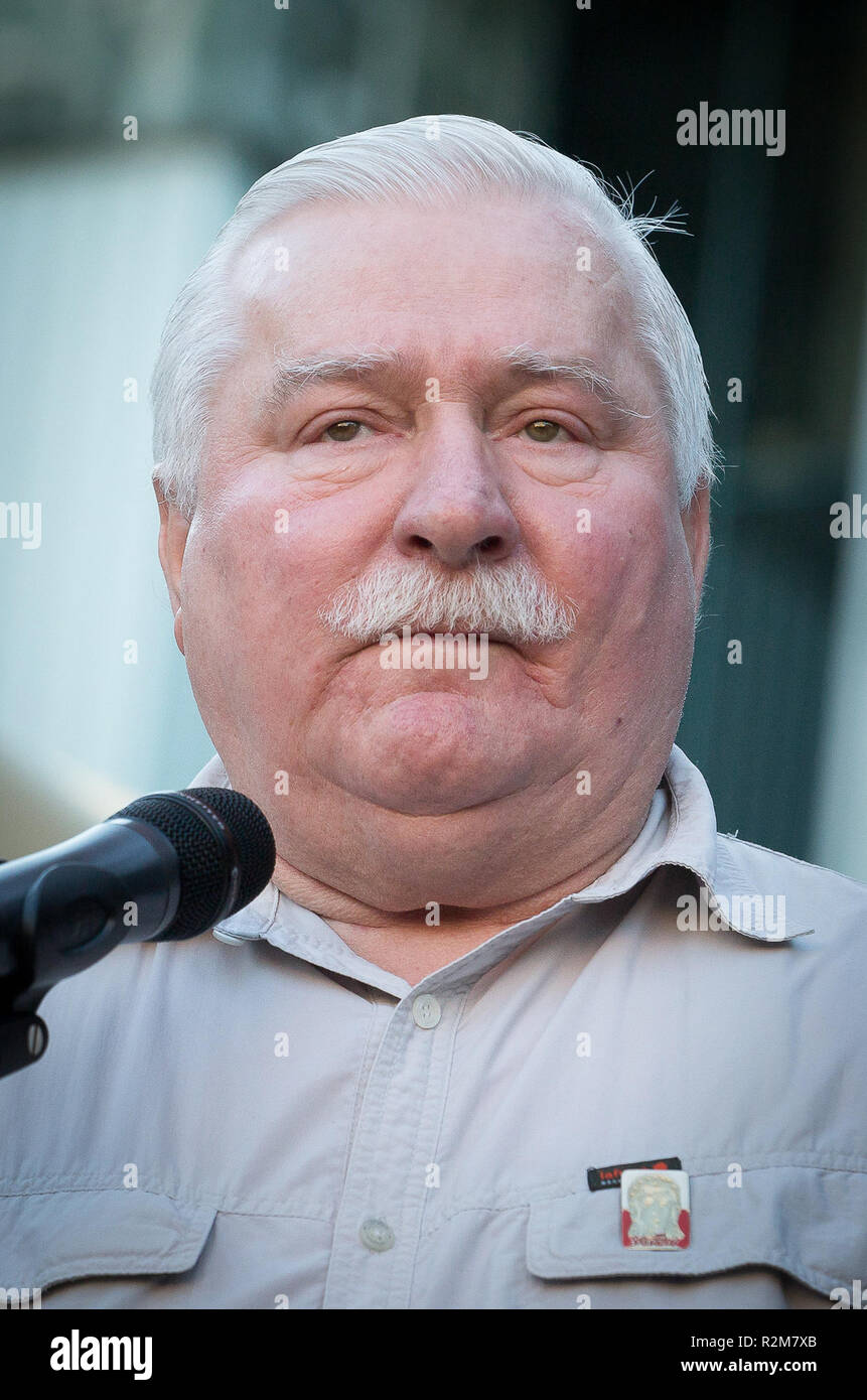 Lech Walesa in Warsaw, Poland on 4 July 2018 Stock Photo
