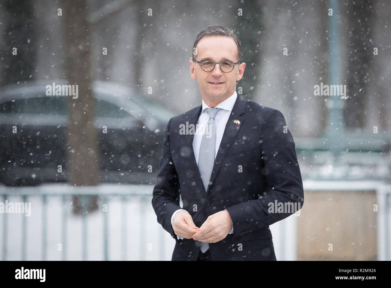 German Minister of Foreign Affairs Heiko Maas before the meeting with Polish Minister of Foreign Affairs Jacek Czaputowicz  at Lazienki Palace in Warsaw, Poland on 16 March 2018 Stock Photo