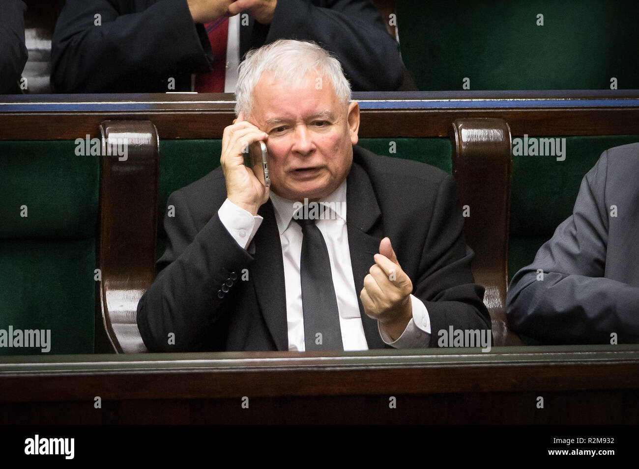 Jaroslaw Kaczynski (leader of the Law and Justice party) at Sejm (lower