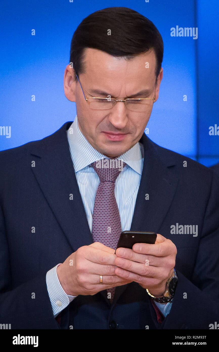 Prime Minister of Poland Mateusz Morawiecki in Warsaw, Poland on 20 March 2018 Stock Photo