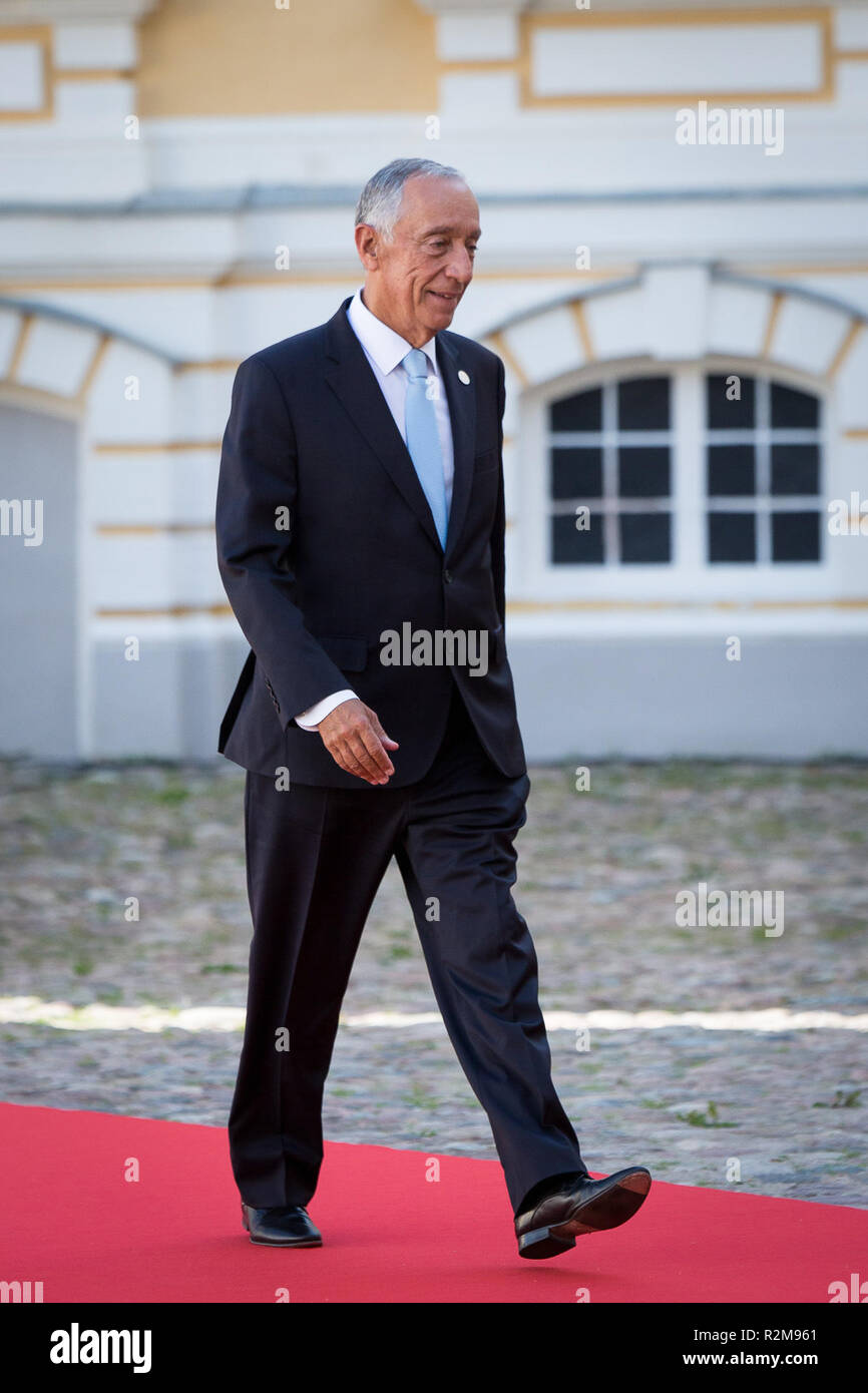 President of Portugal Marcelo Rebelo de Sousa during the 14th informal meeting of the Arraiolos Group at Rundale Palace in Rundale, Latvia on 13 September 2018 Stock Photo