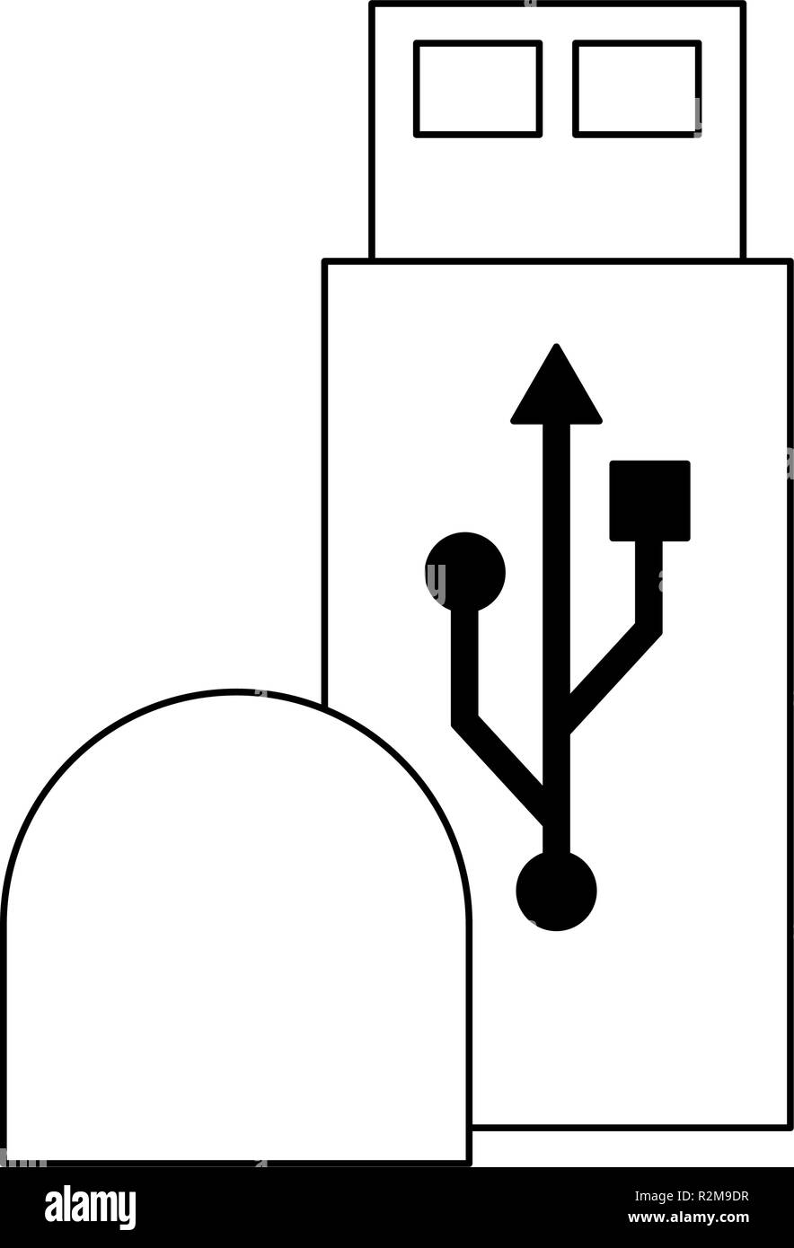 USB storage device symbol vector illustration graphic design Stock