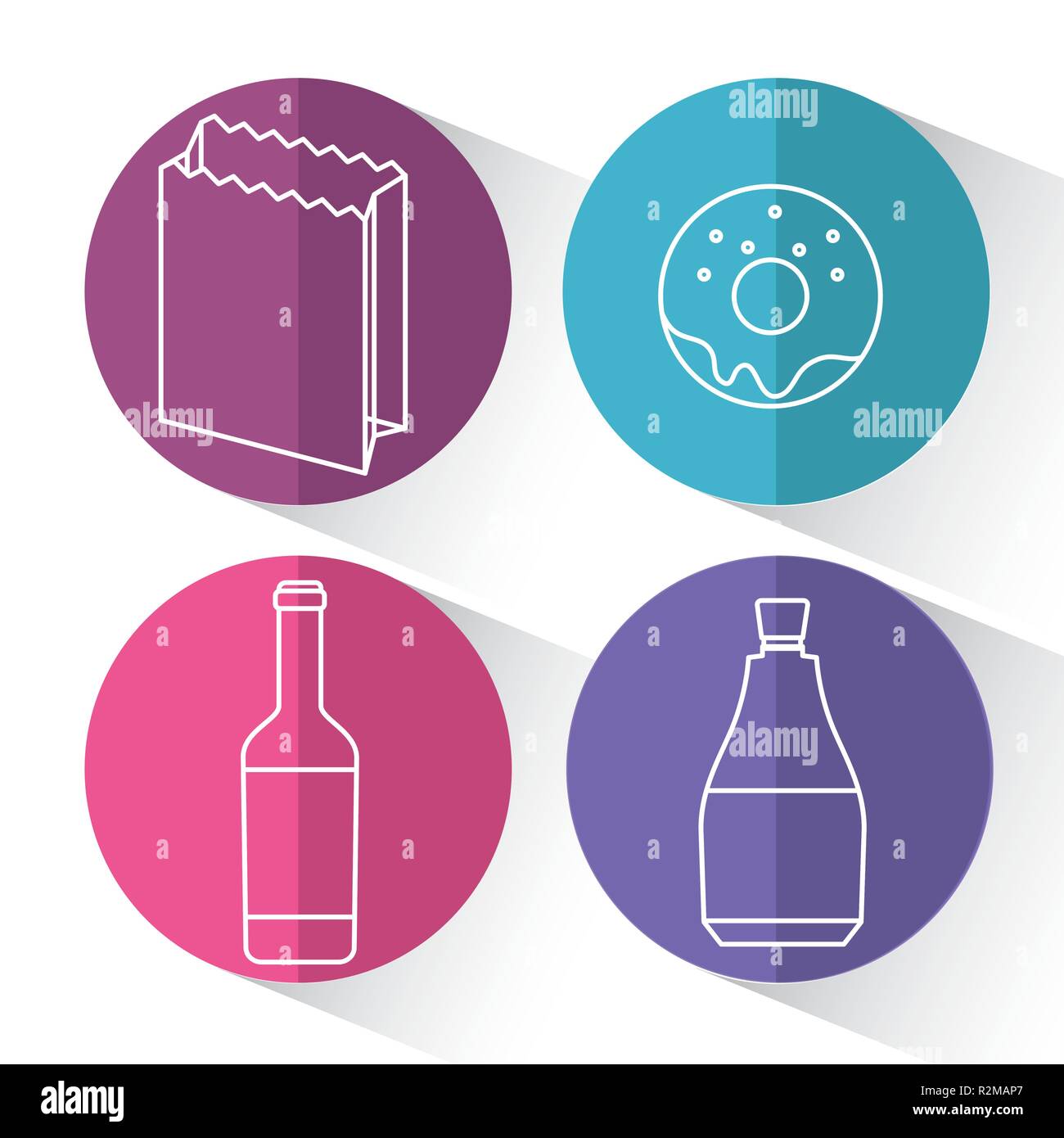 set of fast food and drink icon vector illustration design Stock Vector ...