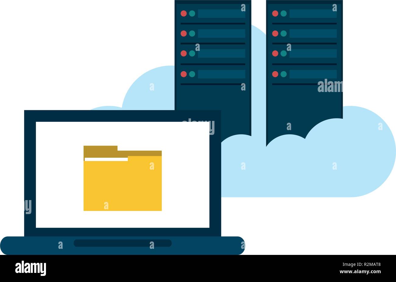 computer with cloud computing vector illustration graphic design Stock ... image.
