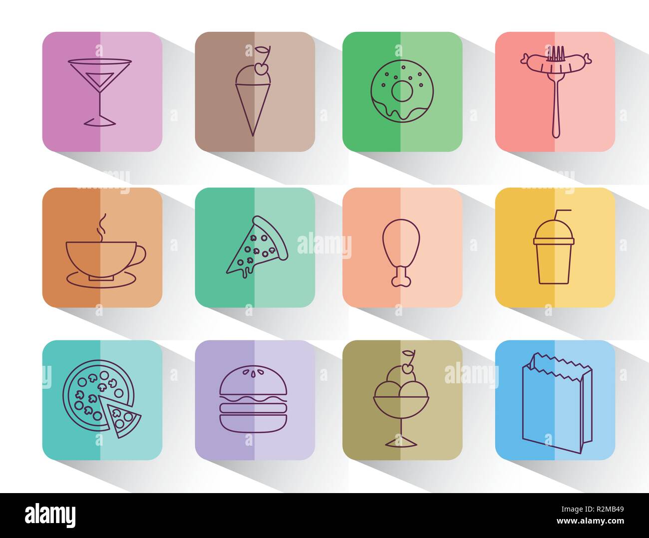 set of fast food isolated icon vector illustration design Stock Vector ...
