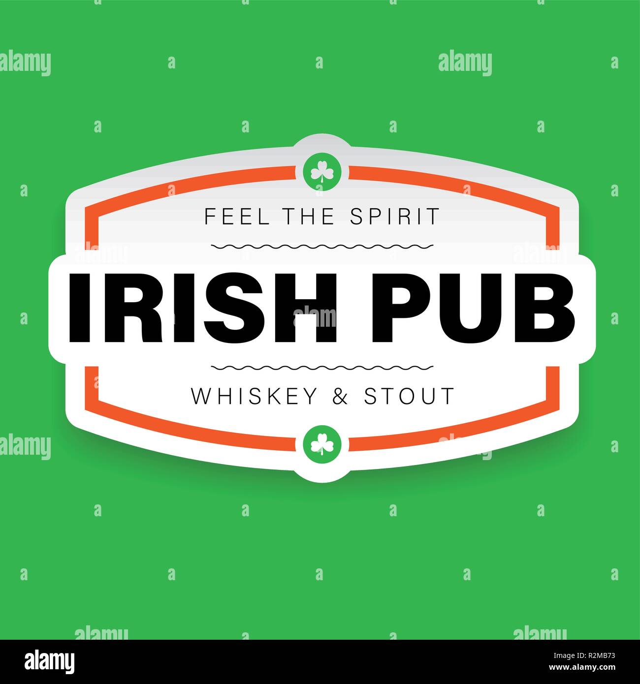 Irish Pub vintage sign logo Stock Vector