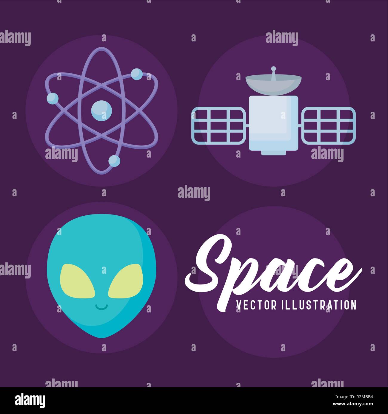 set objects for space universe vector illustration design Stock Vector