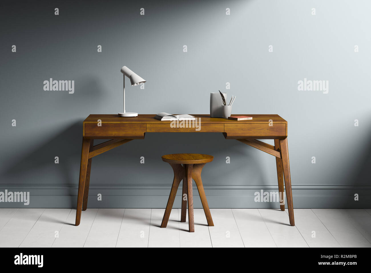 Room with wooden desk hi-res stock photography and images - Alamy
