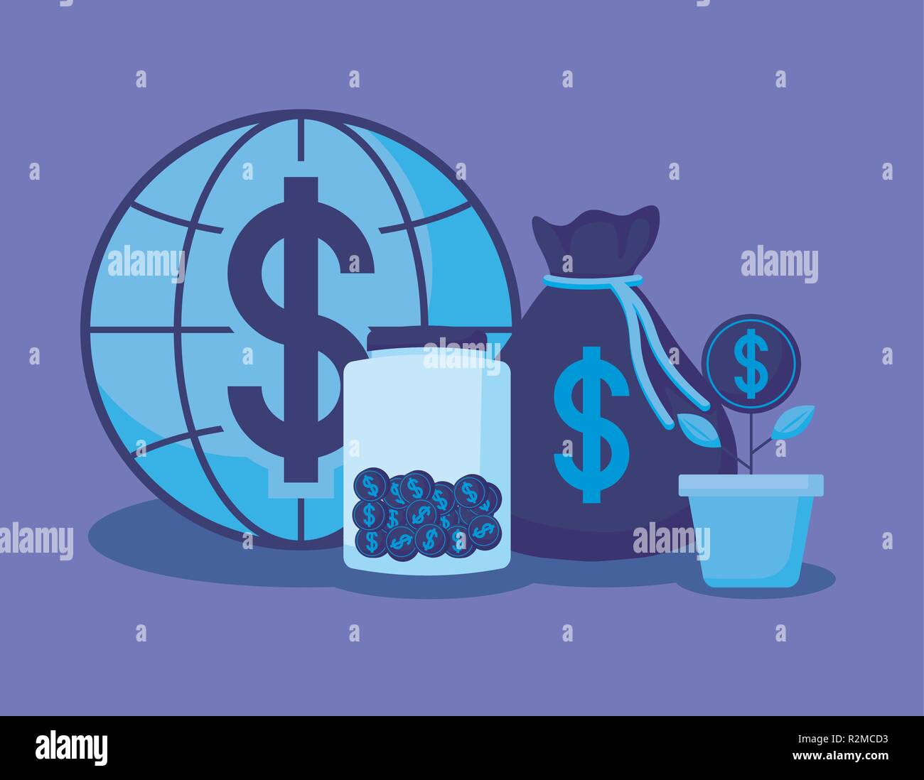 sphere with set icons economy finance vector illustration design Stock ...