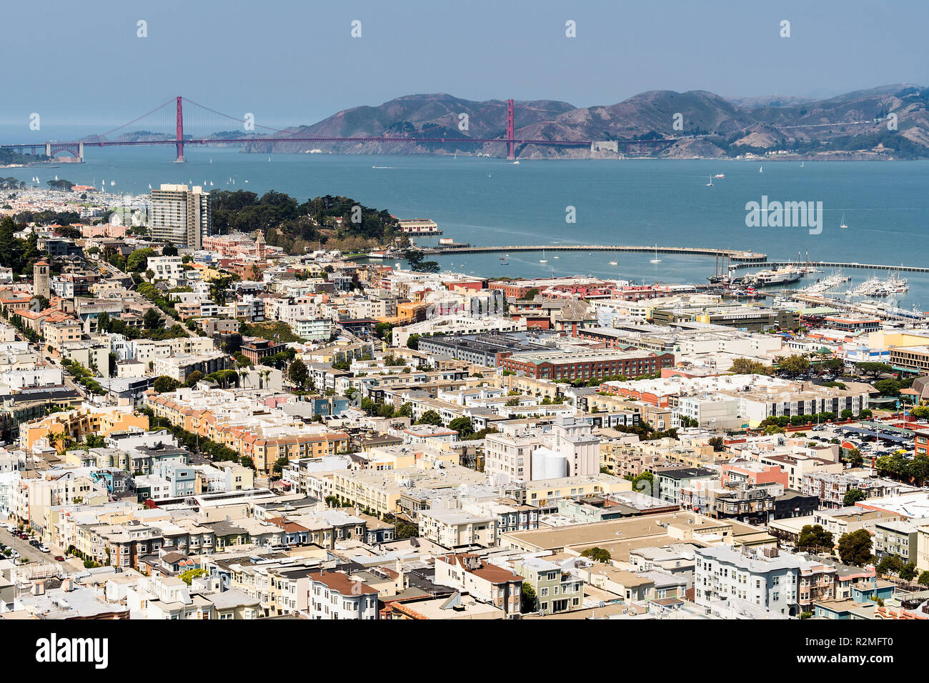 San Francisco, view from Coit Tower towards north Stock Photo