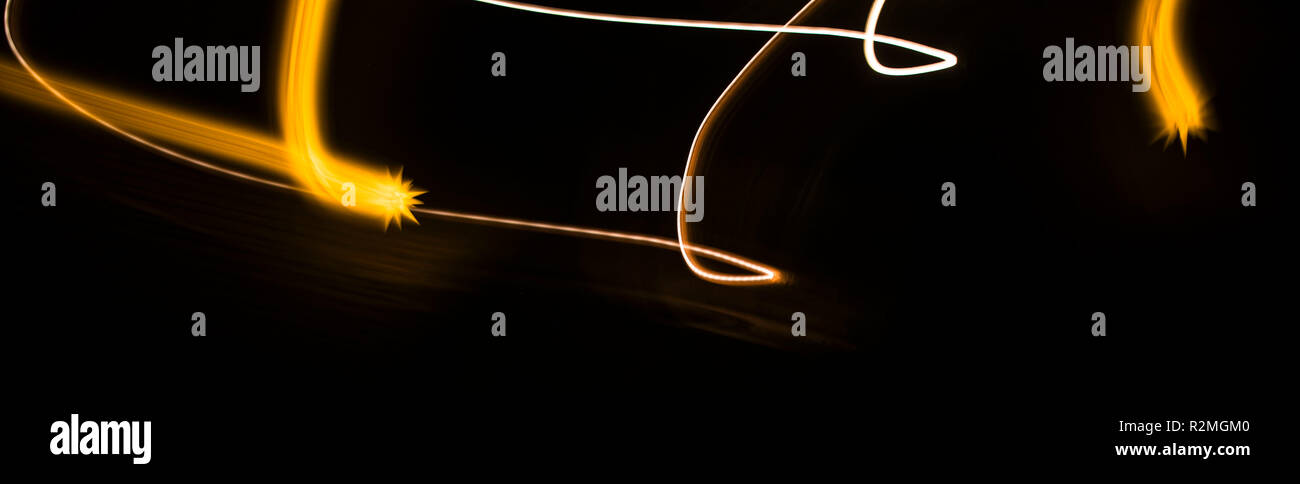 Sparks in the dark, traces of illuminated Herrnhut star, Christmas Stock Photo
