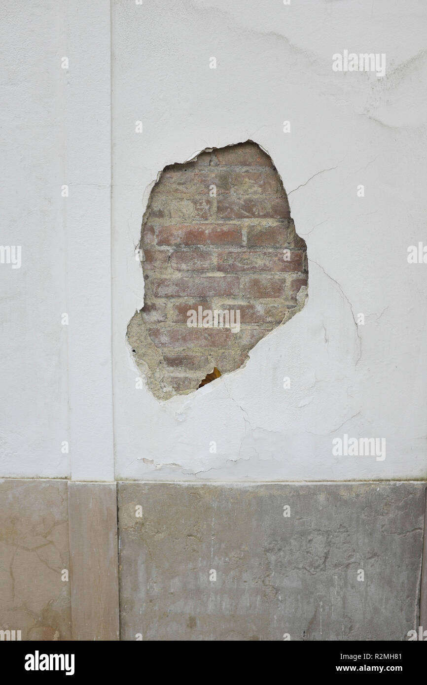 crumbled facade in Venice Stock Photo