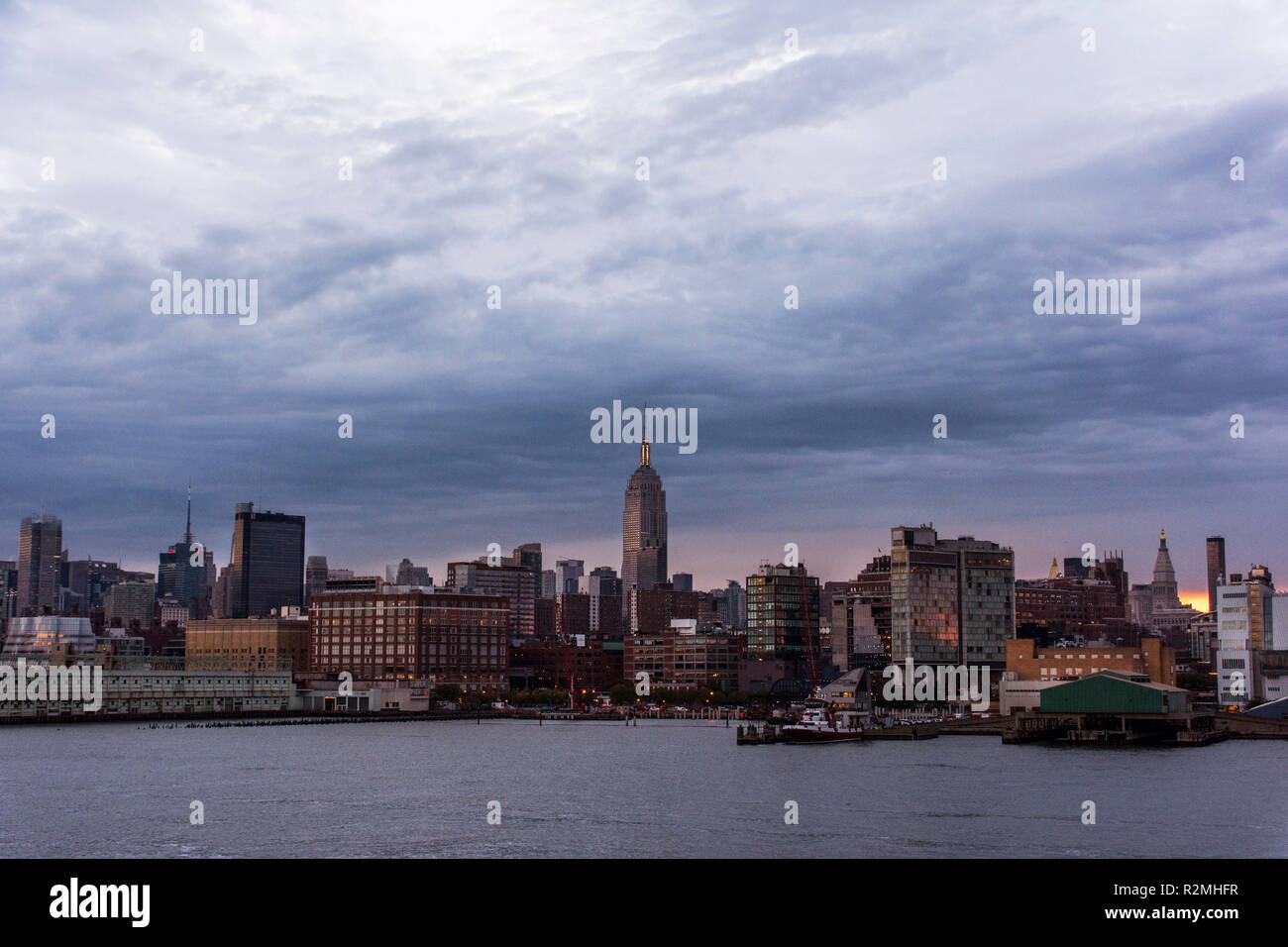 City panorama in the morning of New York in USA Stock Photo