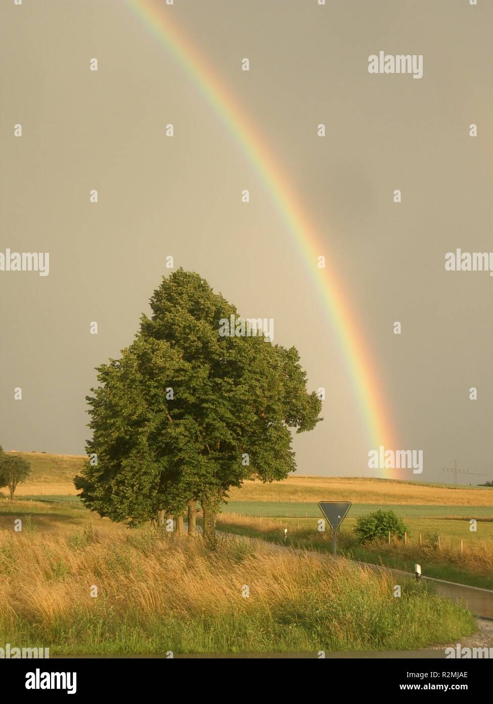 rainbow in koblenz Stock Photo