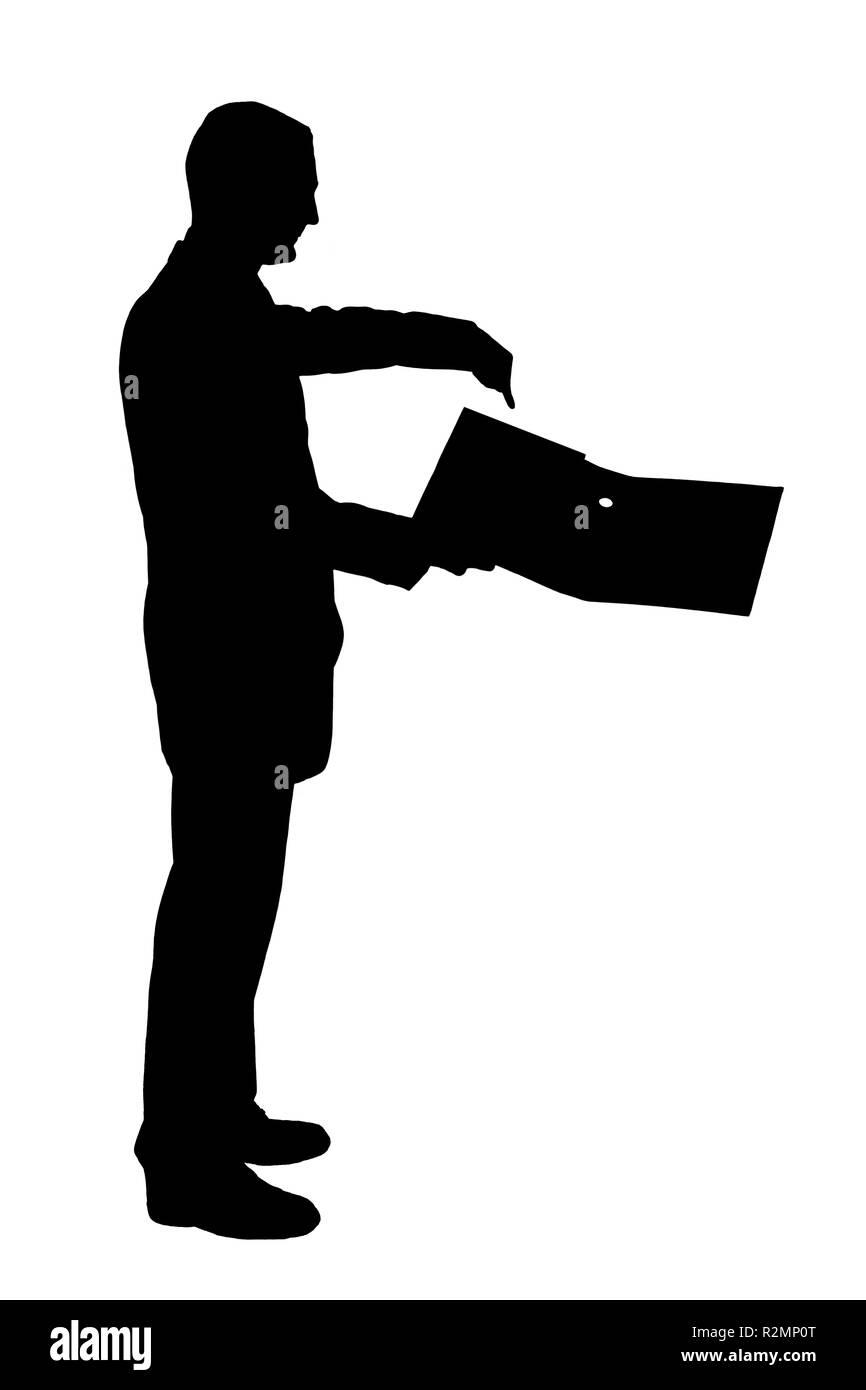 man with file folder Stock Photo
