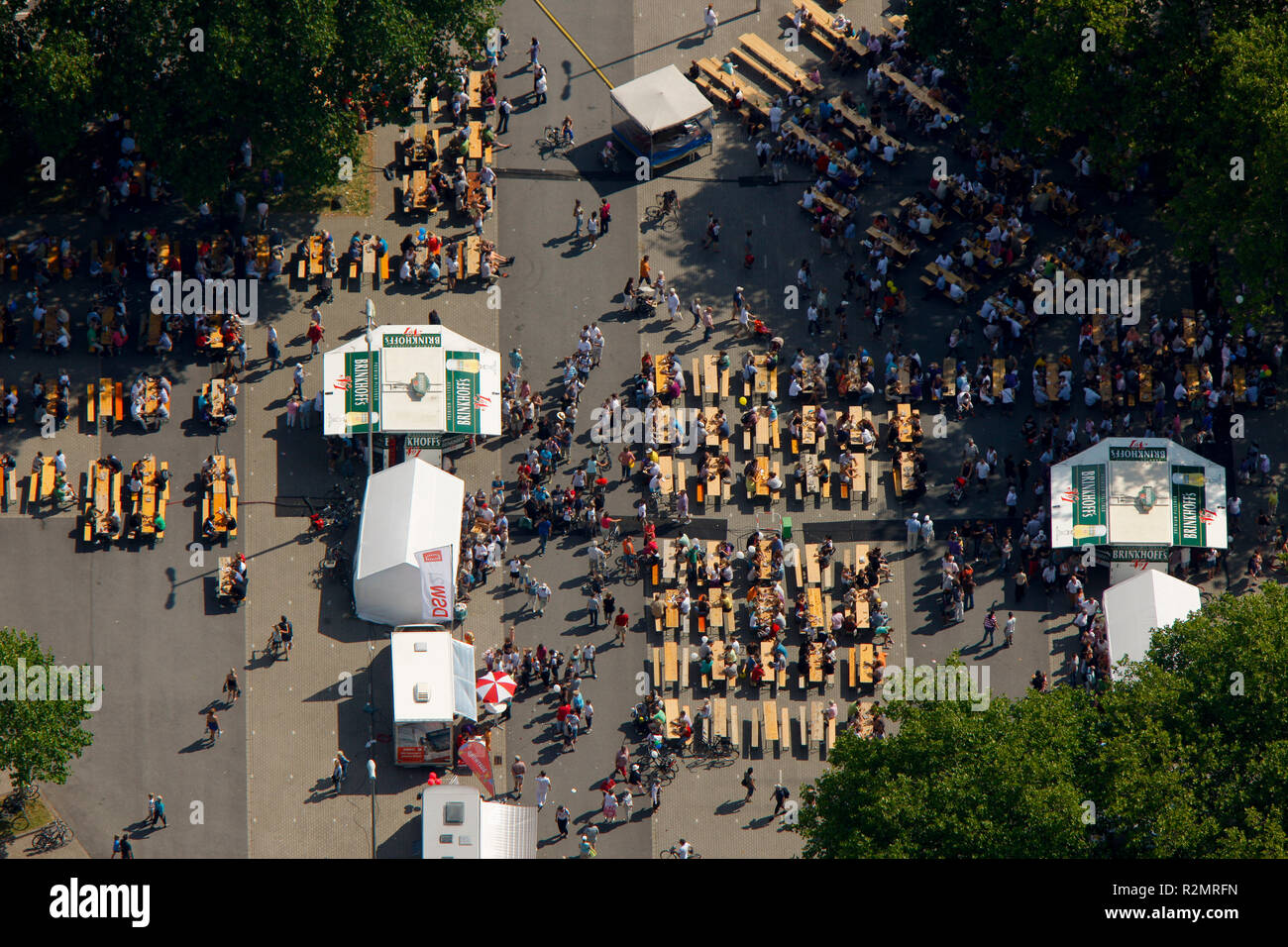 Aerial view, A40 closure, Ruhrschnellweg, cultural capital 2010 Essen, RUHR.2010 - Still Life on the A40, Dortmund, Ruhr Area, North Rhine-Westphalia, Germany, Europe, Stock Photo