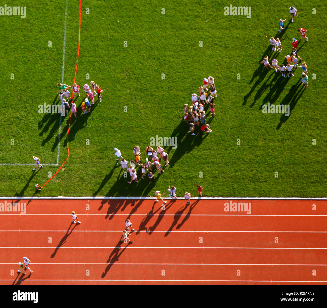 Ischelandstadion with group of students hires stock photography and