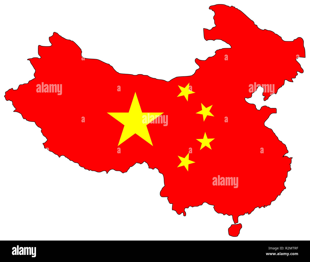 map of the people's republic of china Stock Photo