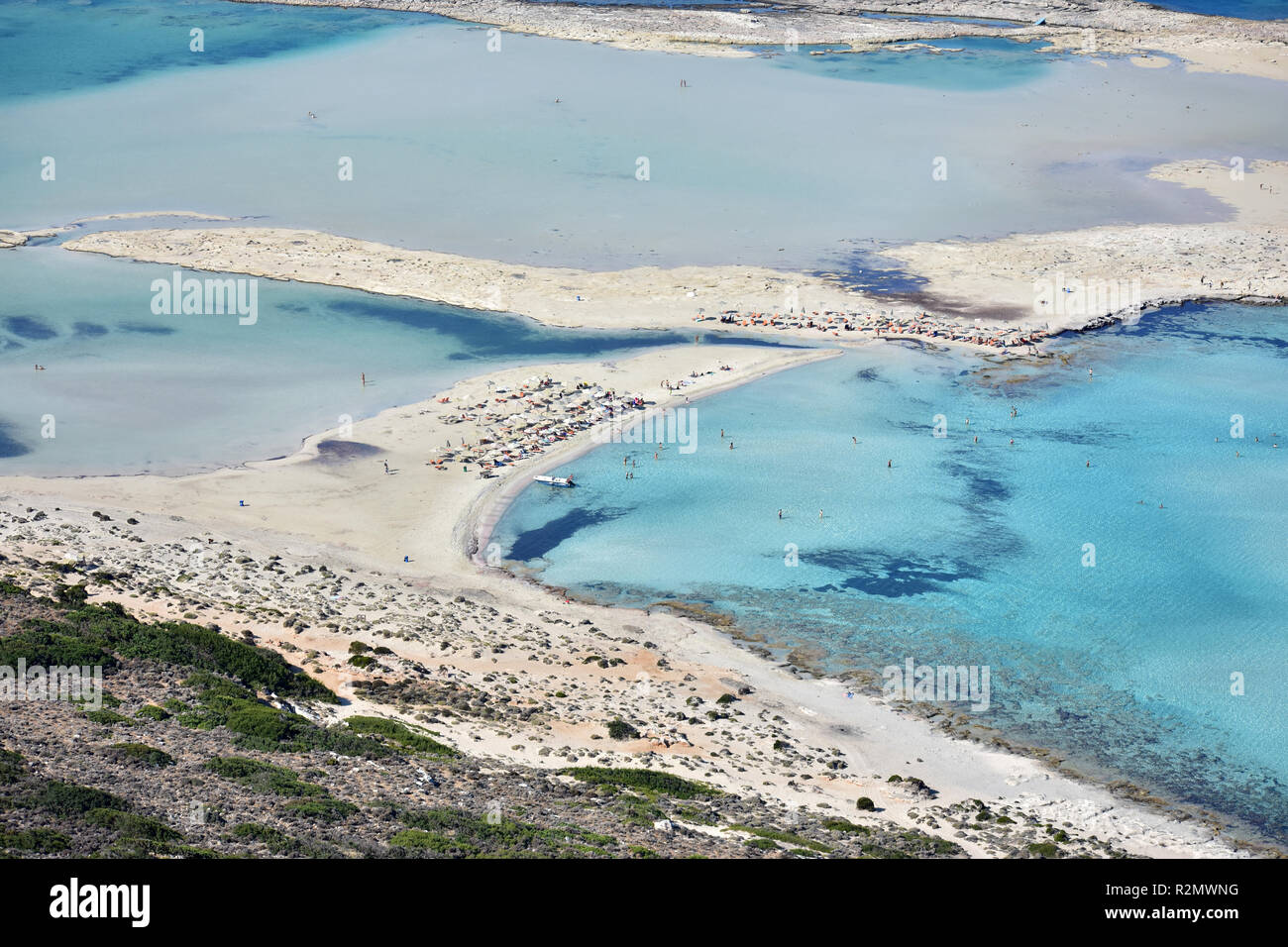 balos lagoon and beach top view on crete island in greece Stock Photo ...