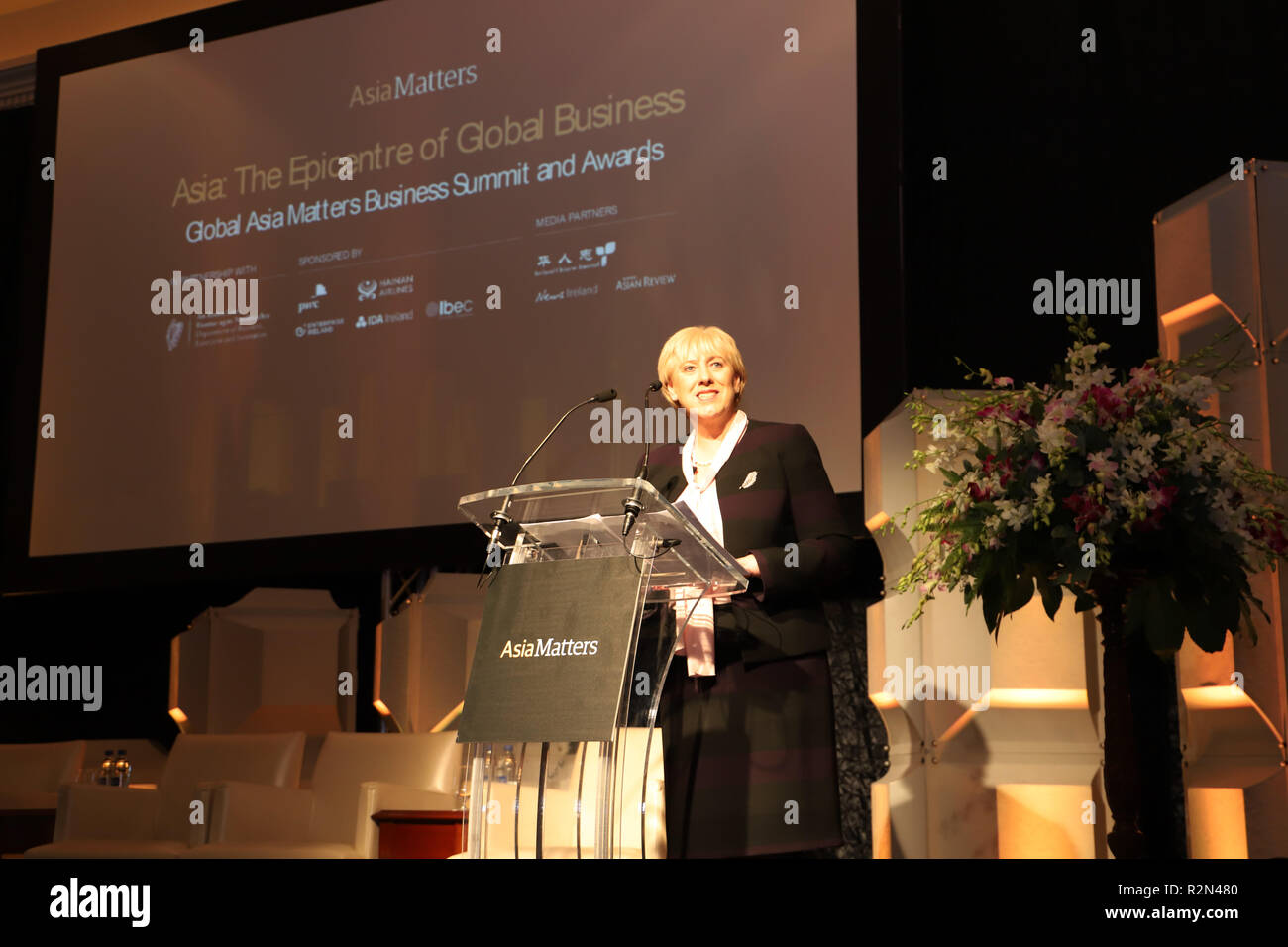 dublin-20th-nov-2018-heather-humphreys-irish-minister-for-business-enterprise-and-innovation-addresses-an-international-seminar-to-explore-business-opportunities-in-the-growing-asian-market-in-dublin-ireland-nov-19-2018-the-china-international-import-expo-ciie-has-sent-a-strong-message-to-the-world-that-china-will-further-open-up-its-market-said-heather-humphreys-here-on-monday-credit-xinhuaalamy-live-news-R2N480 World Business News : Exploring the Global Marketplace