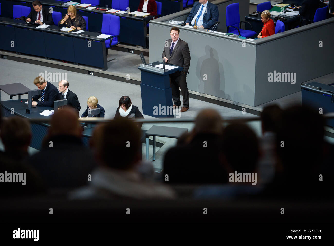 Berlin, Germany. 20th Nov, 2018. Hans-Joachim Fuchtel (CDU), Parliamentary State Secretary in the Federal Ministry of Food and Agriculture, will address the Bundestag at the beginning of the concluding deliberations on the federal budget for 2019. Credit: Gregor Fischer/dpa/Alamy Live News Stock Photo