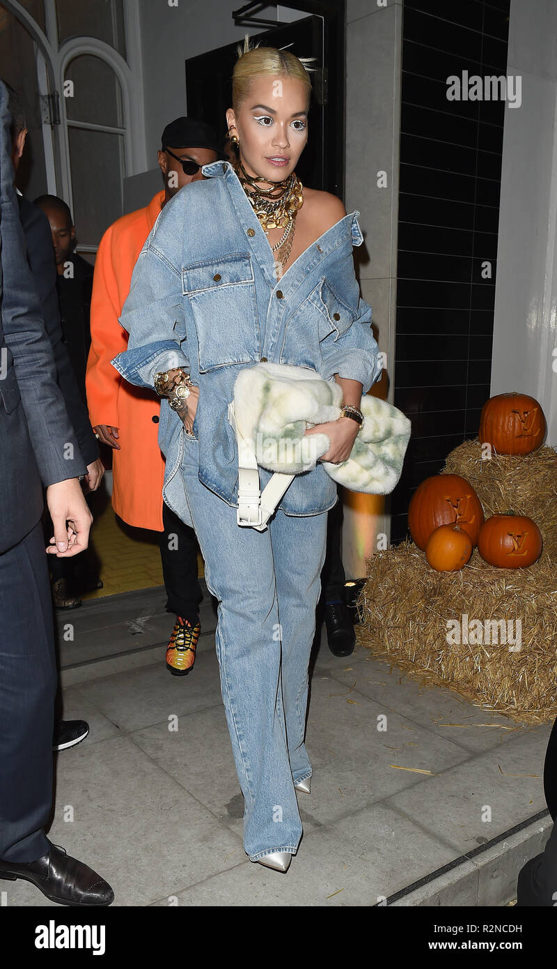Rita Ora enjoys a night out with Louis Vuitton artistic director Virgil