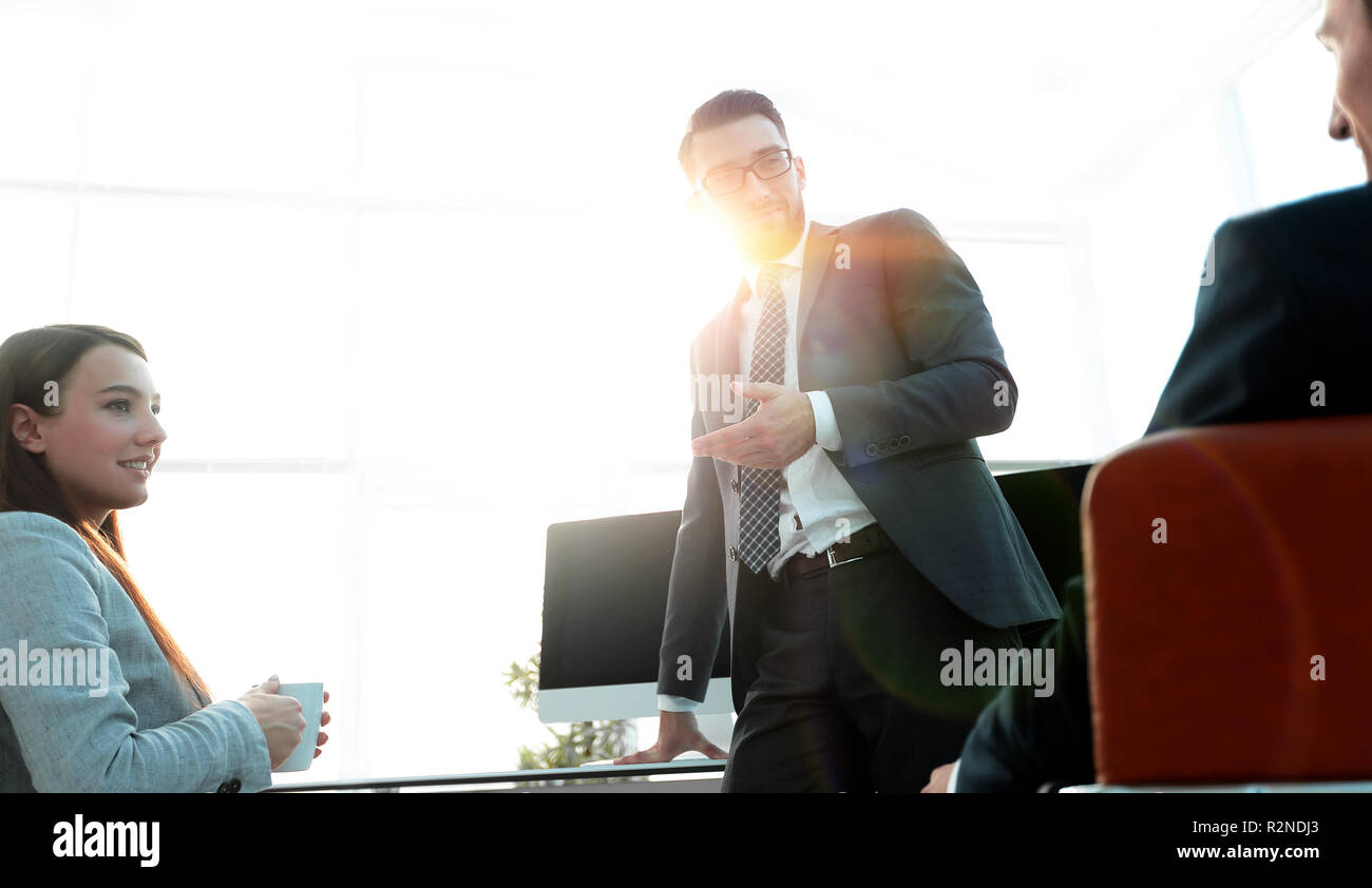 members of the business team talking in the office Stock Photo - Alamy
