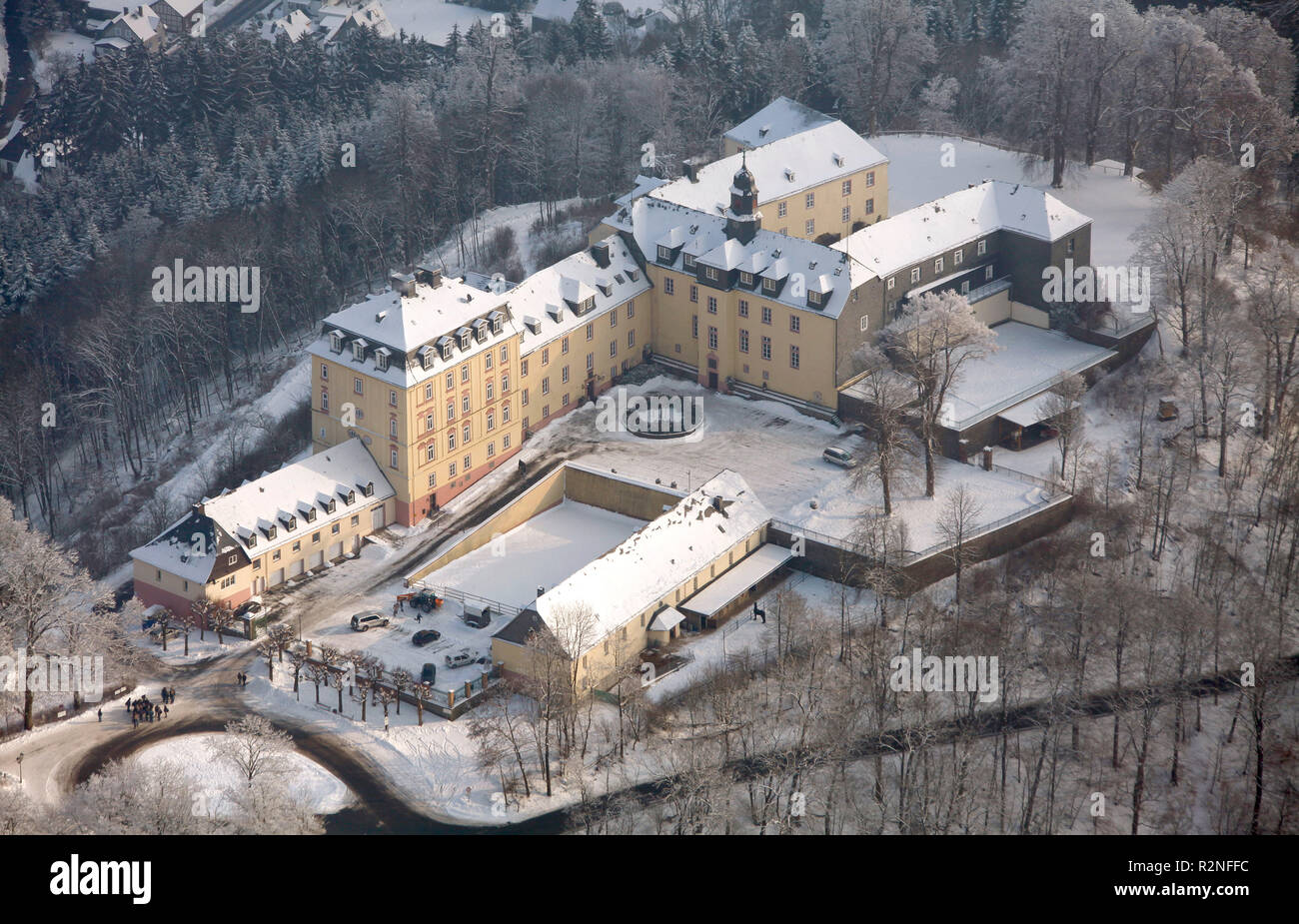 Aerial View, Snow, Winter, Bad Laasphe,