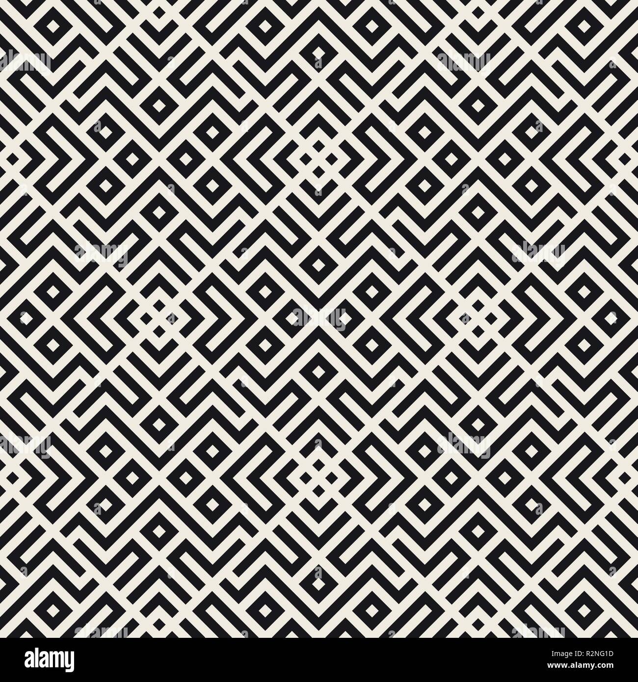 Ethnic pattern vector design. Seamless lattice background. Square repeating lines elements. Stock Vector