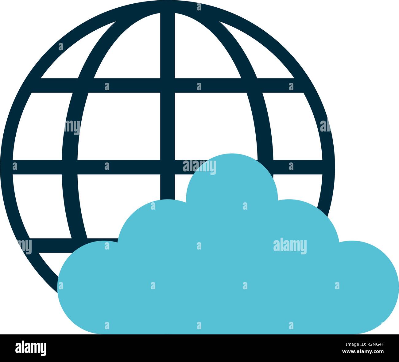 Cloud computing with global sphere vector illustration graphic design ...