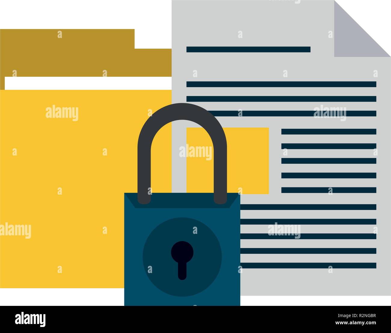 folder and document with padlock vector illustration graphic design ...