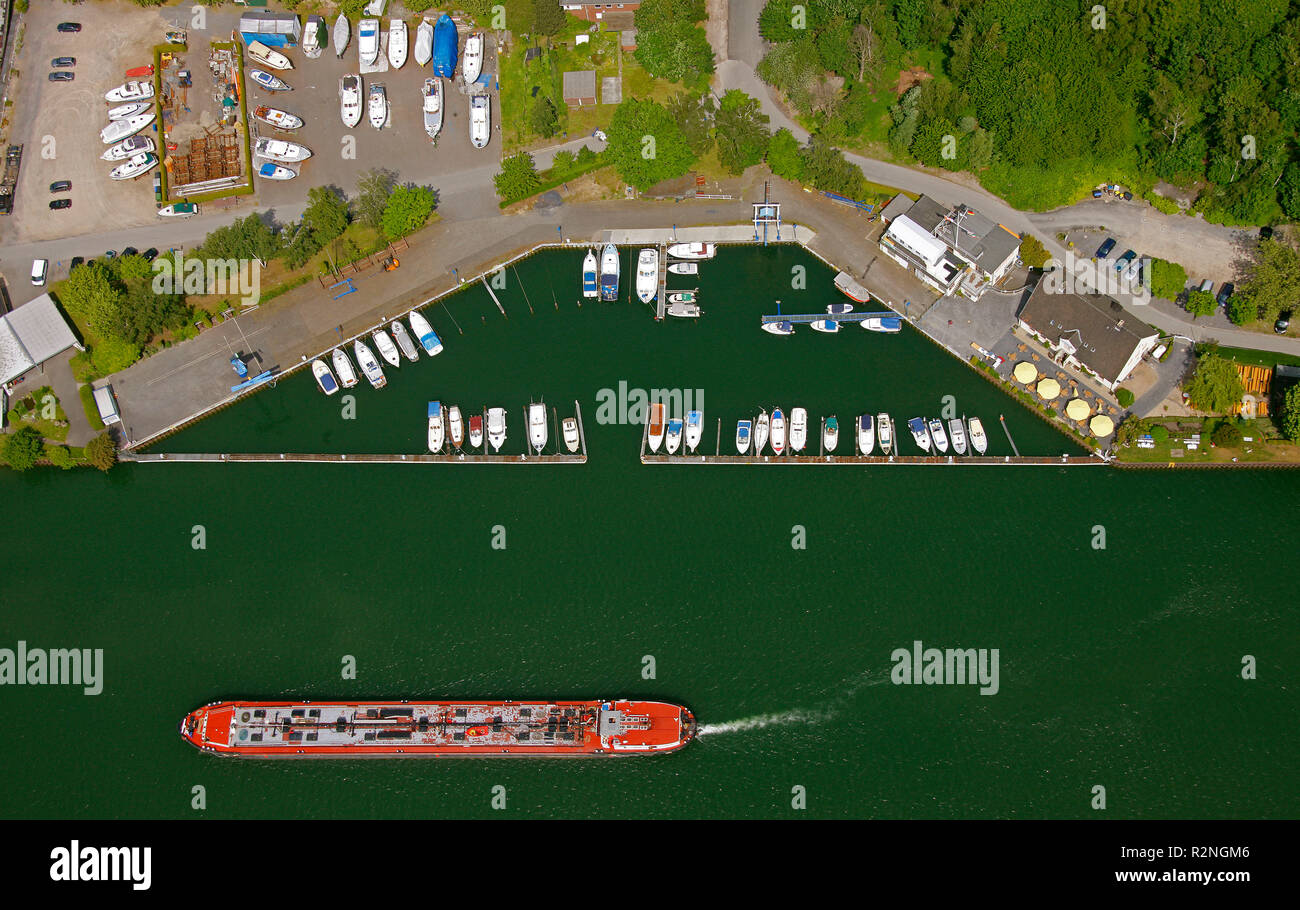 Aerial View, Marina Castrop, Rhine-Herne Canal, Inland Navigation, Castrop-Rauxel, Ruhr Area, North Rhine-Westphalia, Germany, Europe, Stock Photo